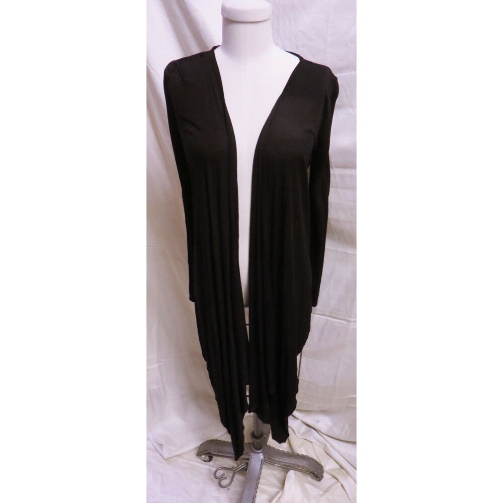 Newport News Sheer Black Tunic Style Fancy Embroidered Back - sz XS
